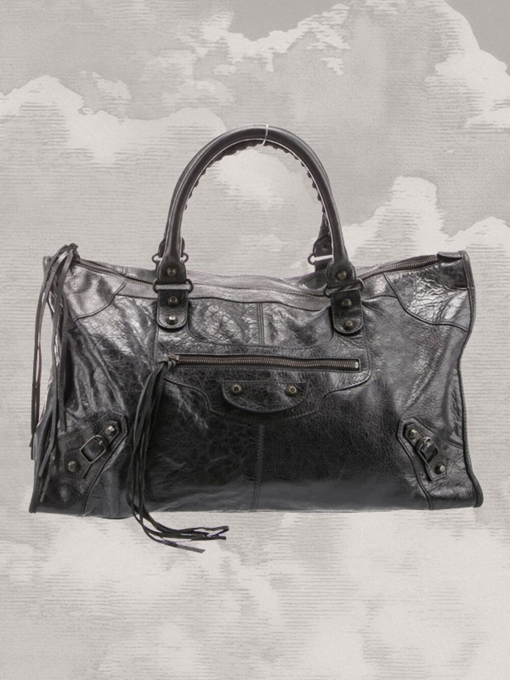 BALENCIAGA Work Bag Vintage Large Black Moto City Y2K